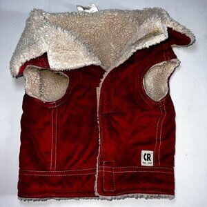 Puppy Dog Plush Velour Red Coat Jacket Size Medium